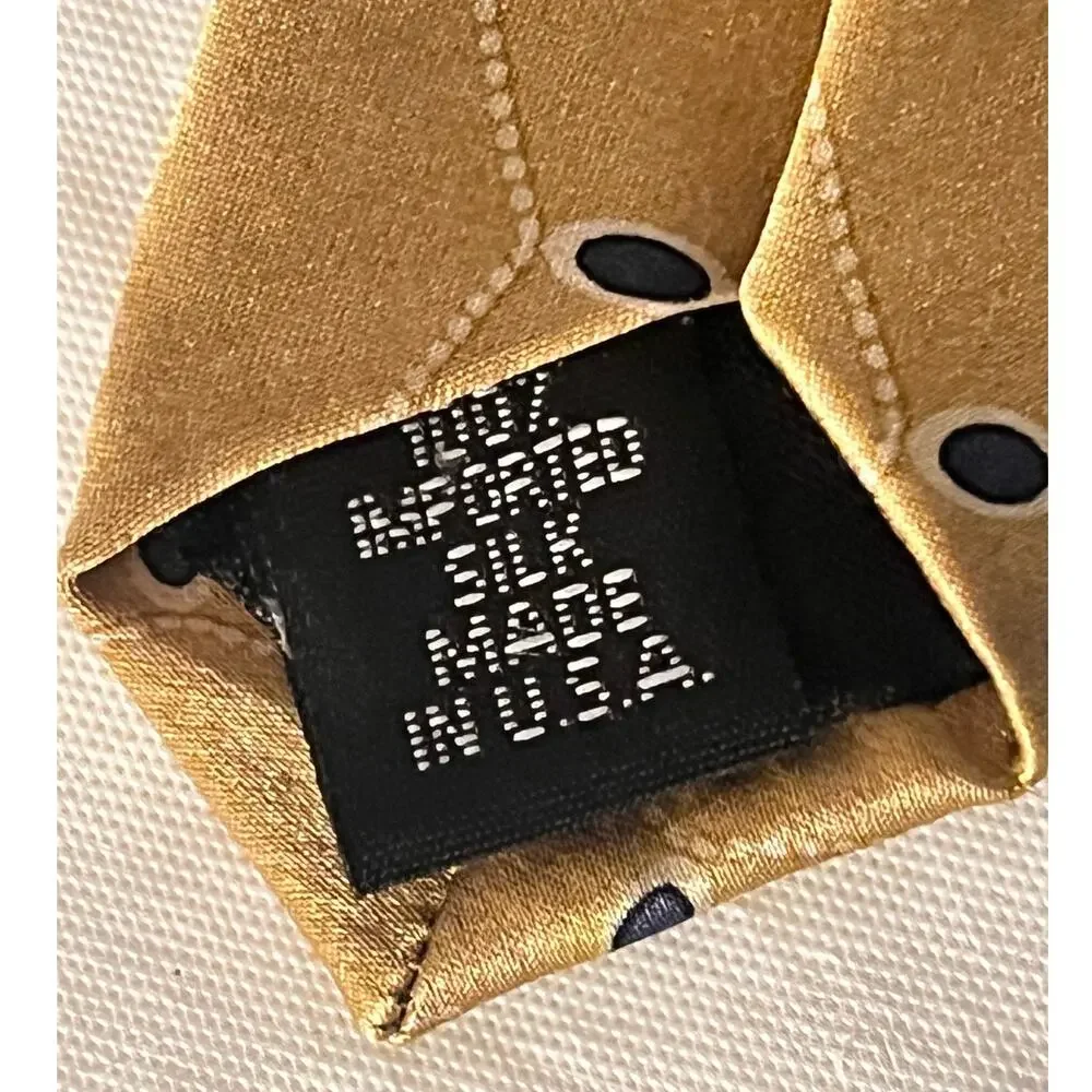 Andrew Fezza New York Silk Tie Mens Gold Necktie - Made in U.S.A.